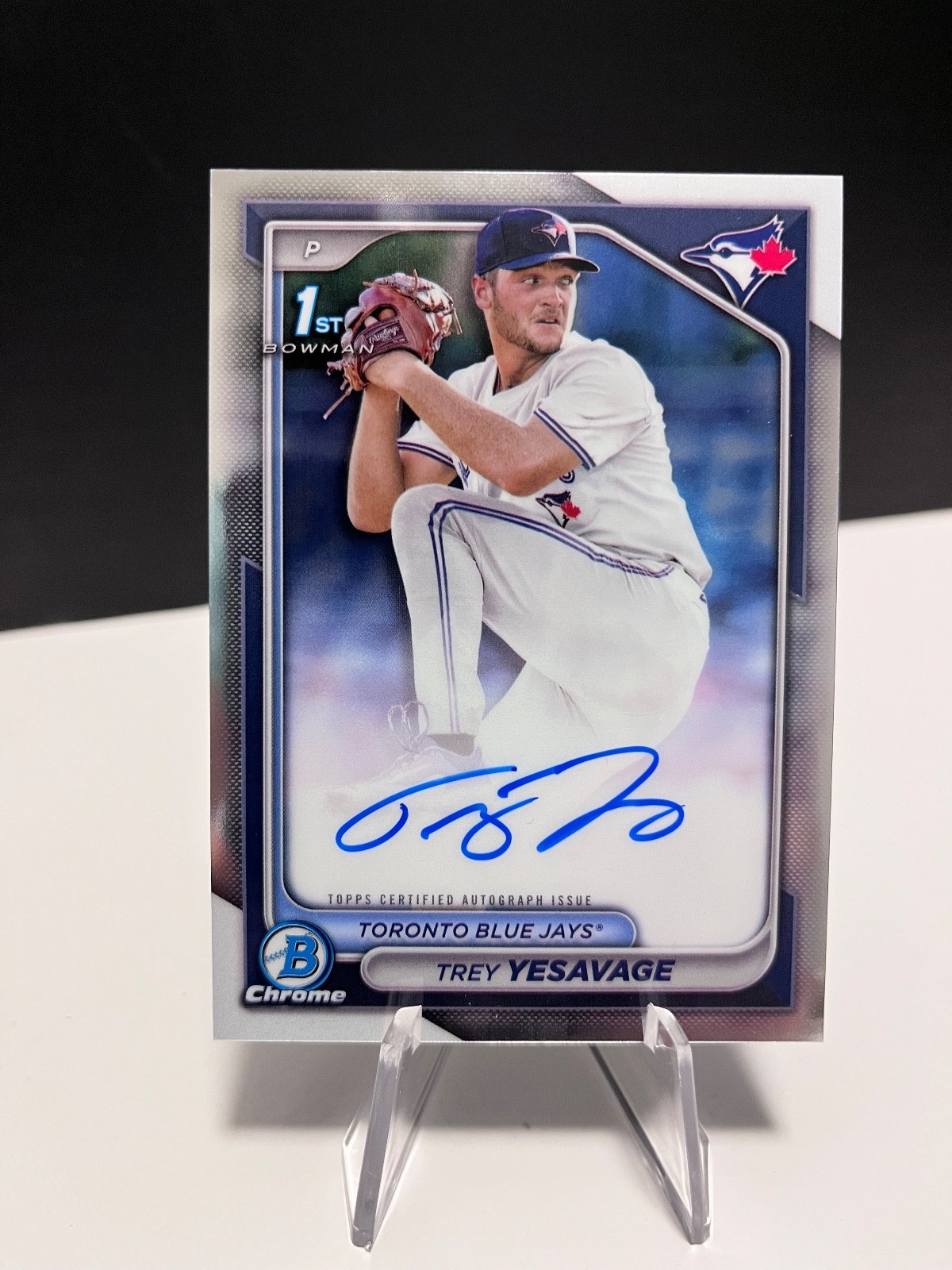 2024 Bowman Draft Trey Yesavage Chrome Auto 1st Prospect #CPA-TY Blue Jays