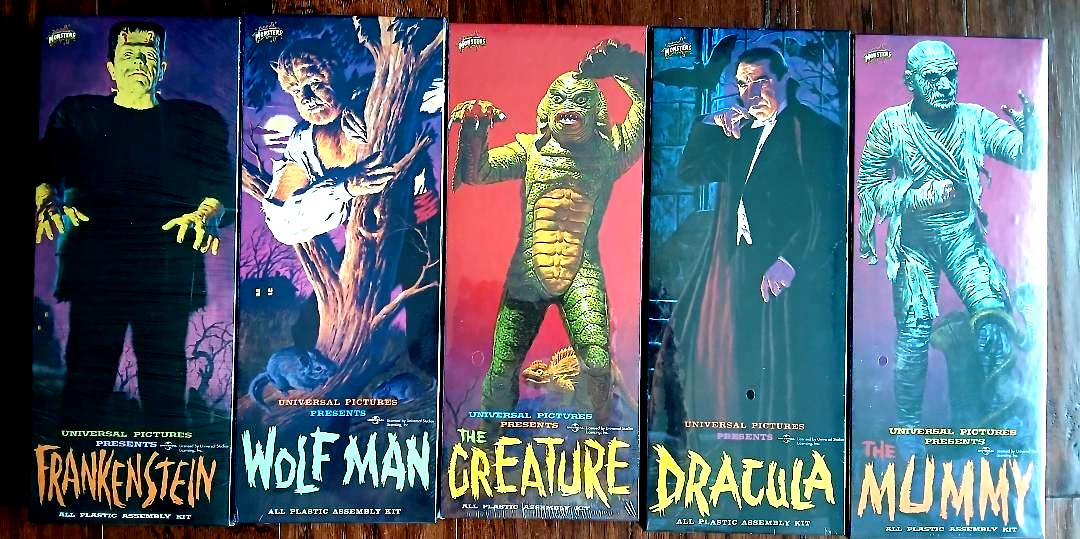 1999 SEALED Set of 5 Universal Monster Aurora Model Kit Toys R Us