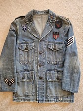 RRL Vintage Created Military Denim Chore Jacket One of a Kind Rare Size S
