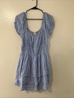Hollister Blue and White Floral Short Sleeve Stretchy Babydoll Romper |  XL — photo 1