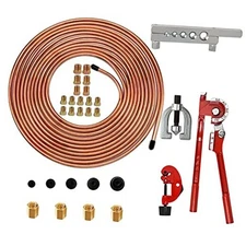  3/16 Brake Line Bender and Repair Tool Kit - Upgraded 3/16 Gold Tube + ToolKIT