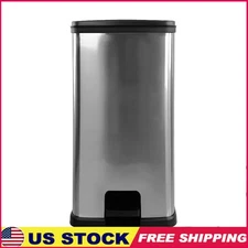 Step on Trash Can 13.2 Gallon Rectangular Kitchen Trash Can Touchless Silver