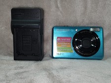 Samsung SL202 Digital Camera 10.2MP 3x Zoom battery, charger Blue Tested Works
