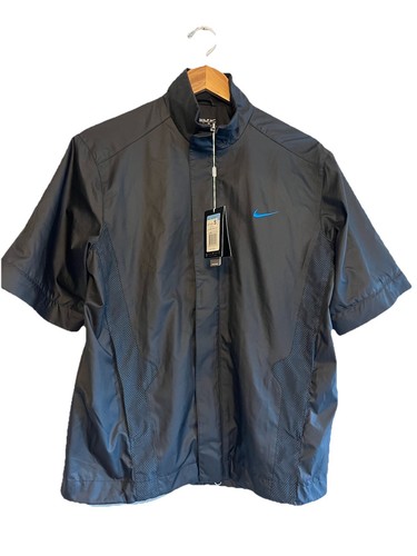 Nike Golf Neu mit Etikett Herren M schwarz Performance Stretch belüftet Kurzarm Jacke