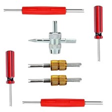 7PCS Tire Valve Stem Removal Tool Kit, 4-Way Single Dual Head Schrader Valve