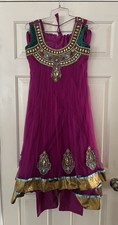 Handmade Custom Anarkali Suit . Purple. Heavily Embellished Size 11/12 Pakistan