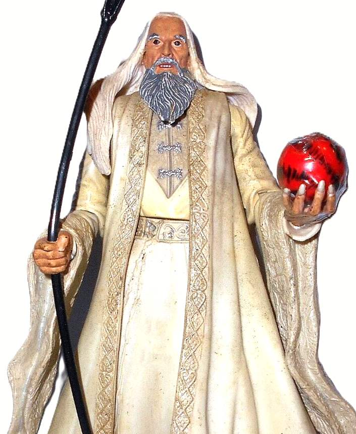 Lord of the Rings 2004 SARUMAN orange palantir complete toybiz