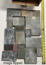 ANTIQUE PRINTING BLOCKS Lot Copper Type Letterpress Letters Numbers pictures 1