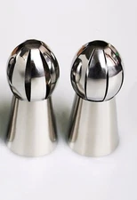 2 Russian SPHERE Nozzle Stainless Steel Tips - Great for Cupcakes Whipped Cream