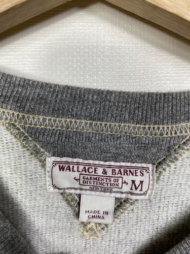 Wallace & Barnes Mens Crew Neck Pullover Sweatshirt Gray Blue Cotton Size M - 第 3/5 張圖片