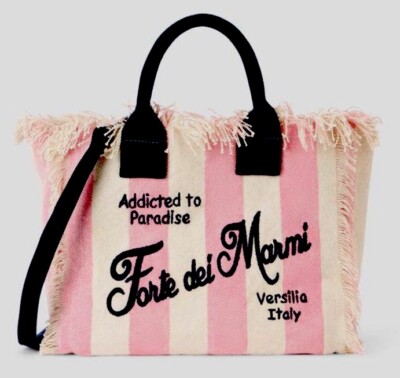 MC2 SAINT BARTH Tasche Colette rosa Streifen Forte dei Marmi mit Schultergurt ORIGINAL