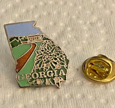 Georgia STATE MAP ENAMEL TRAVEL Collectible - Label PIN