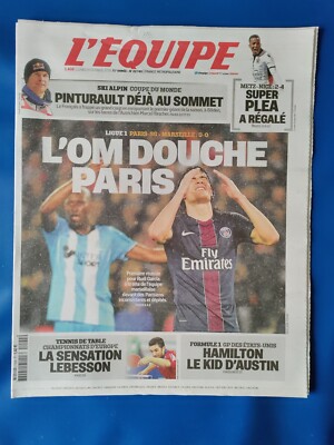 OLYMPIQUE DE MARSEILLE / Zeitung Das Team 24.10.2016 / L'OM DUSCHE PARIS