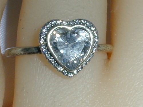 PANDORA STERLING SILVER CZ HEART RING 