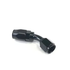 -6AN 45° Degree Swivel Seal Oil/Fuel/Gas Hose Line End Fitting Adapter Black