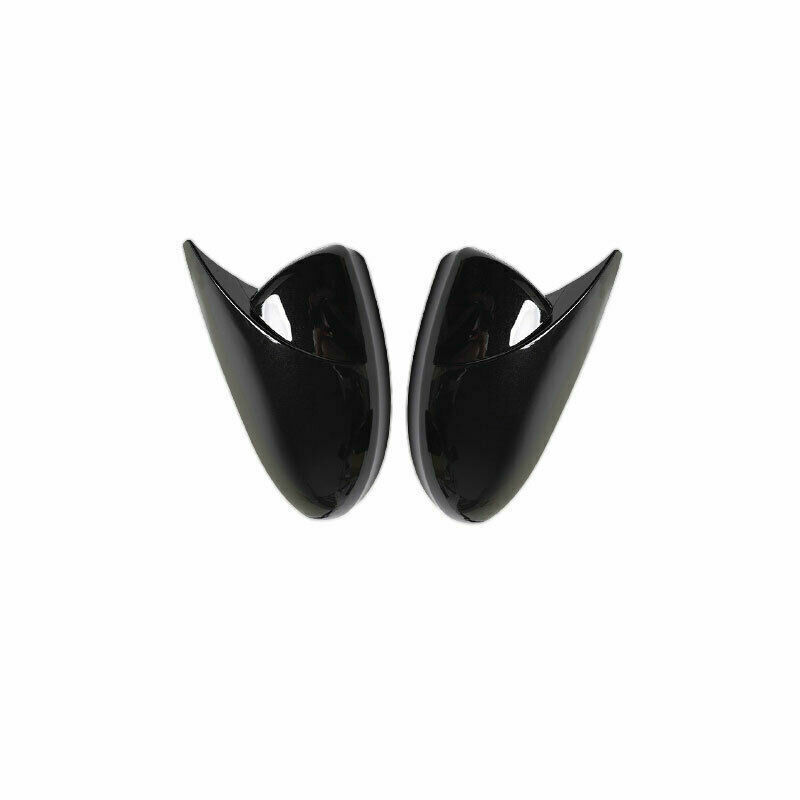 2P Glossy Black OX Horn Rearview Mirror Cover Cap Trim For 2P Glossy Black OX Horn Rearview Mirror Cover Cap Trim For