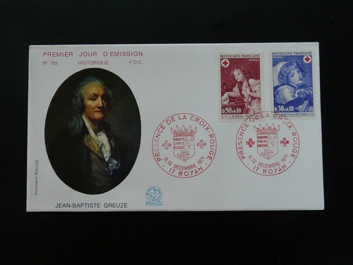 FDC France 1971 Red Cross art paintings Greuze (2)