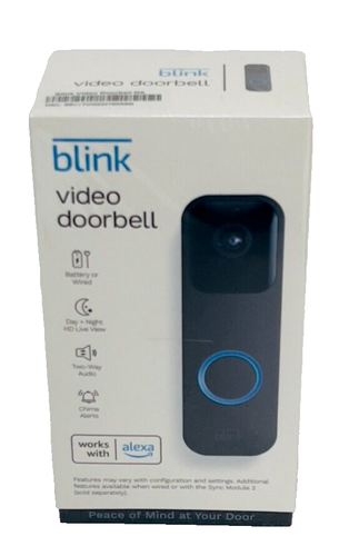Blink Smart Wifi Video Doorbell Wired/Battery Operated Black, Open Box - Picture 2 of 6