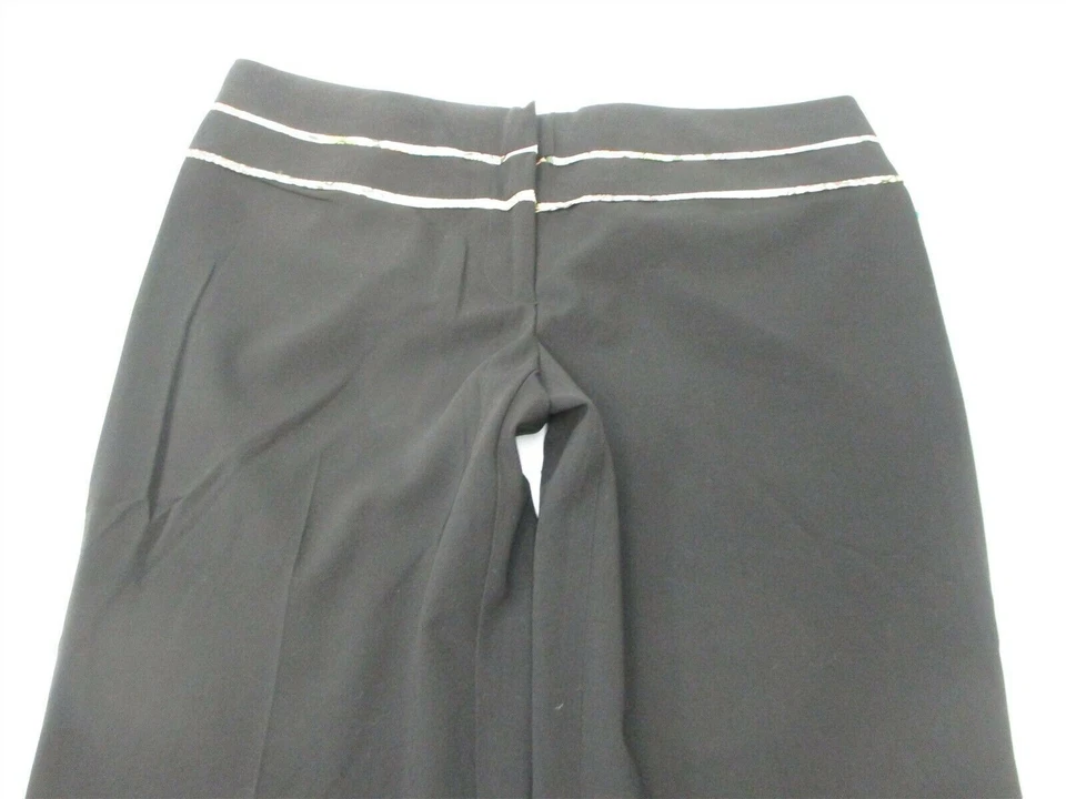 Pantalones POLECI Para Mujer Talla 8 Vestido Informal Frente Plano Negro Bootcut Foto 2 de 4