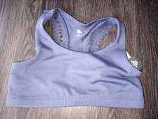 Girls justice scalloped laser cut out sport bra size 32 new dark blue with logo