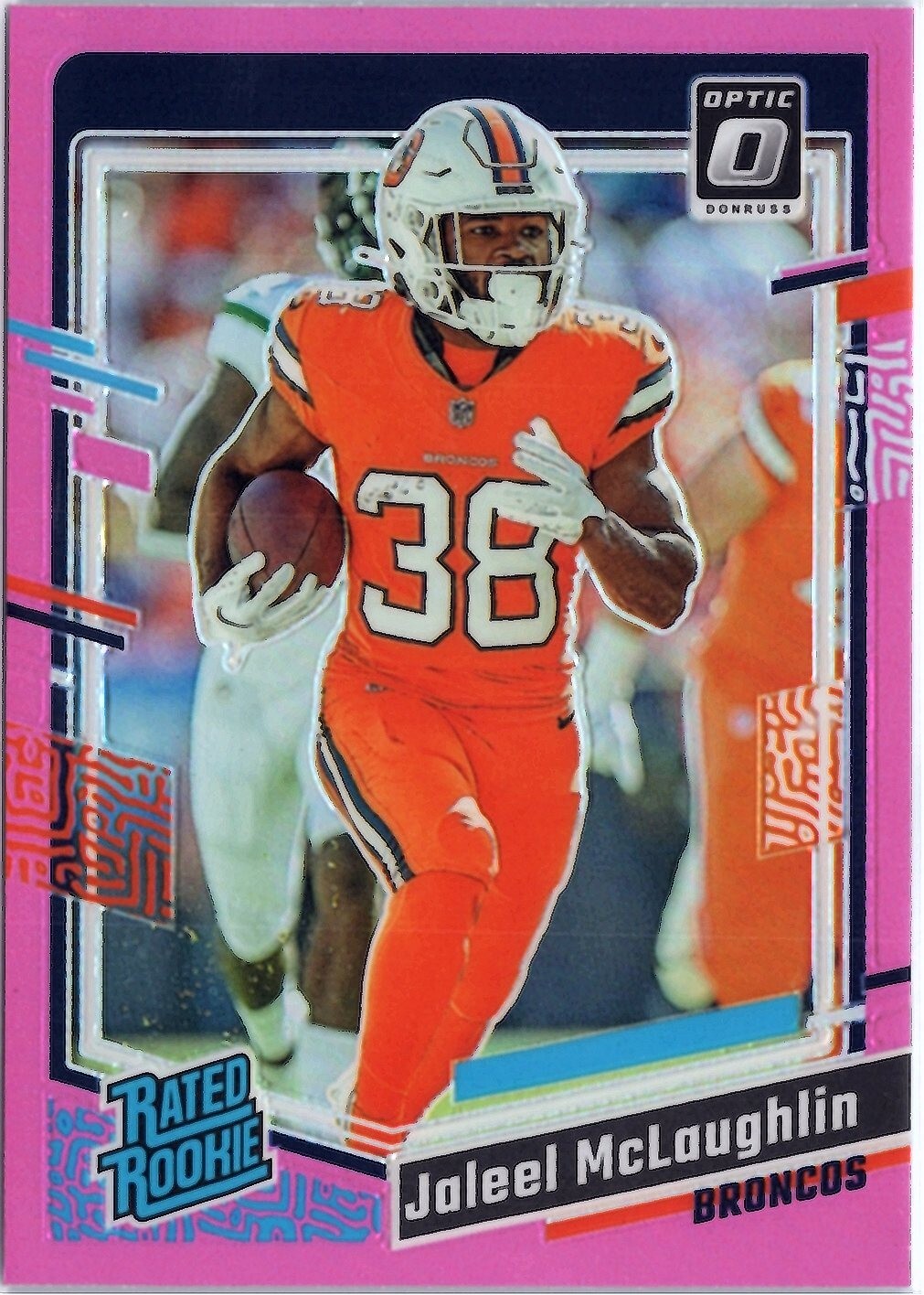 2023 Panini Donruss Optic - Pink Prizm #232 Jaleel Mclaughlin (RC) Broncos