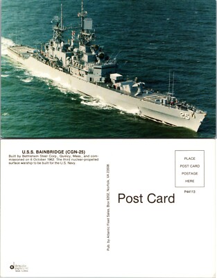 USS Bainbridge CGN 25 Nuclear Guided Missile Cruiser Postcard