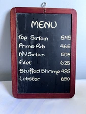 VTG 1950s chalk board menu