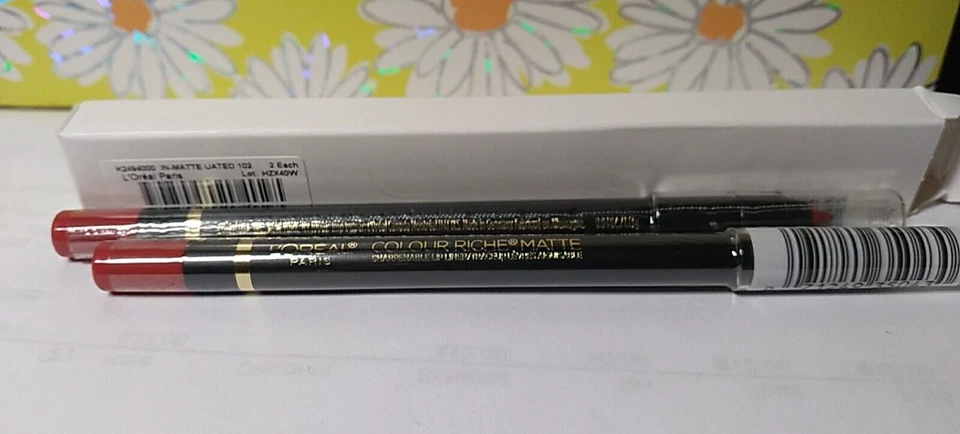 2-PACK L'OREAL COLOR RICHE MATTE SHARPENABLE LIP LINER #102 UATED WITH U 0.04OZ - Image 4 of 4