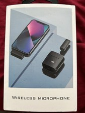 2 Pack Wireless Lavalier Microphone for iPhone iPad Lapel Mics w/ Charging Case