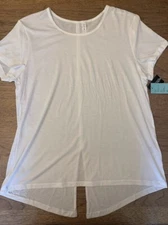 Ideology White Size X-SMALL Performance Open Back Short Sleeve Active Top NWT
