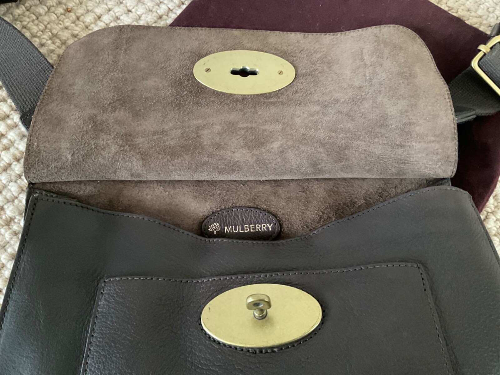 LIGHTLY USED VGC Mulberry LARGE ANTONY Messenger Bag CHOCOLATE BROWN & Dustbag eBay