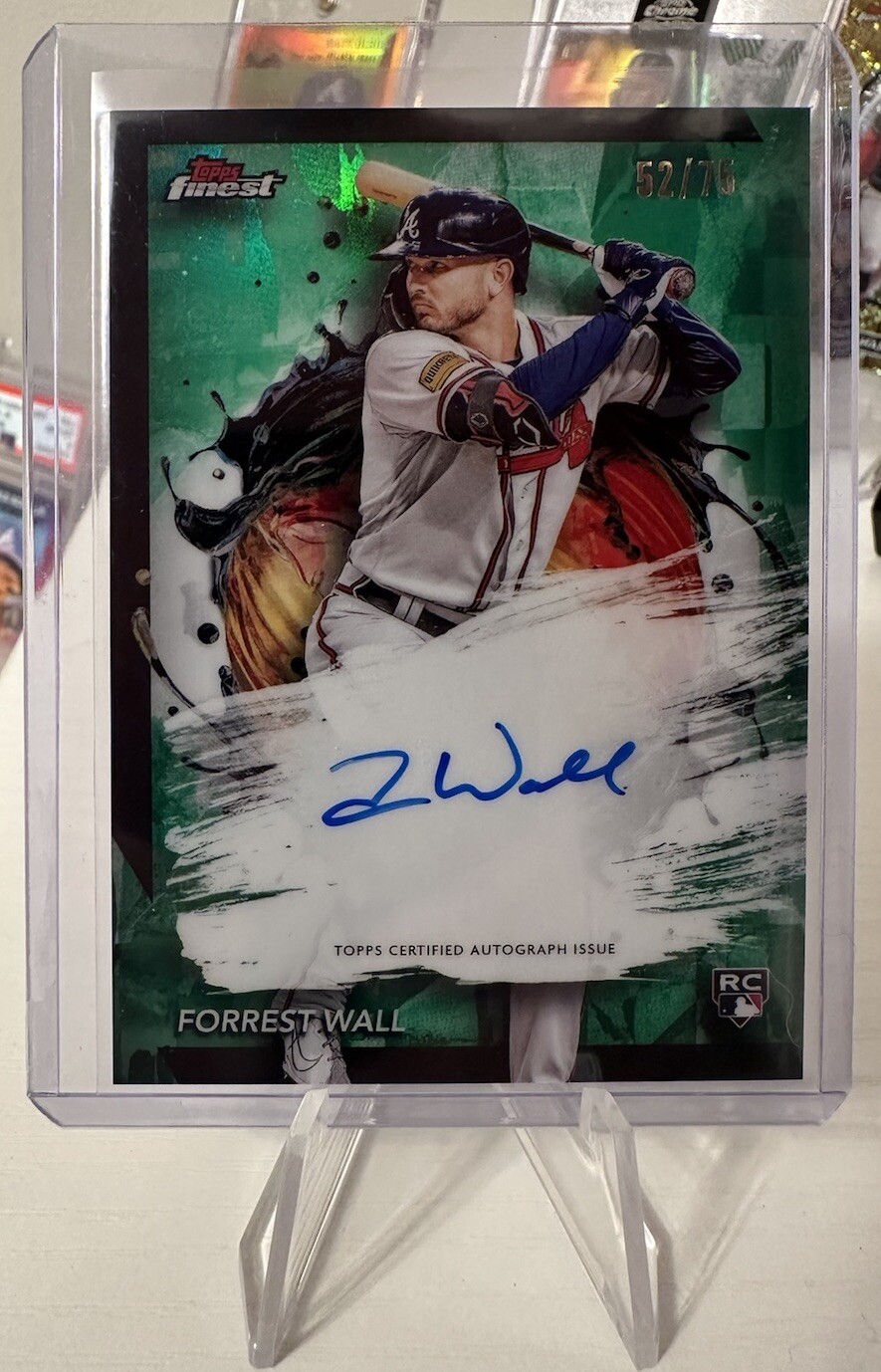 2024 Topps Finest FORREST WALL, Green Refractor RC Auto /75 Atlanta Braves
