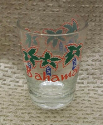 Bicchiere Da Shot Freeport Bahamas, Vetro Da Collezione, Raro, 5,7 Cm Altezza, Souvenir Originale