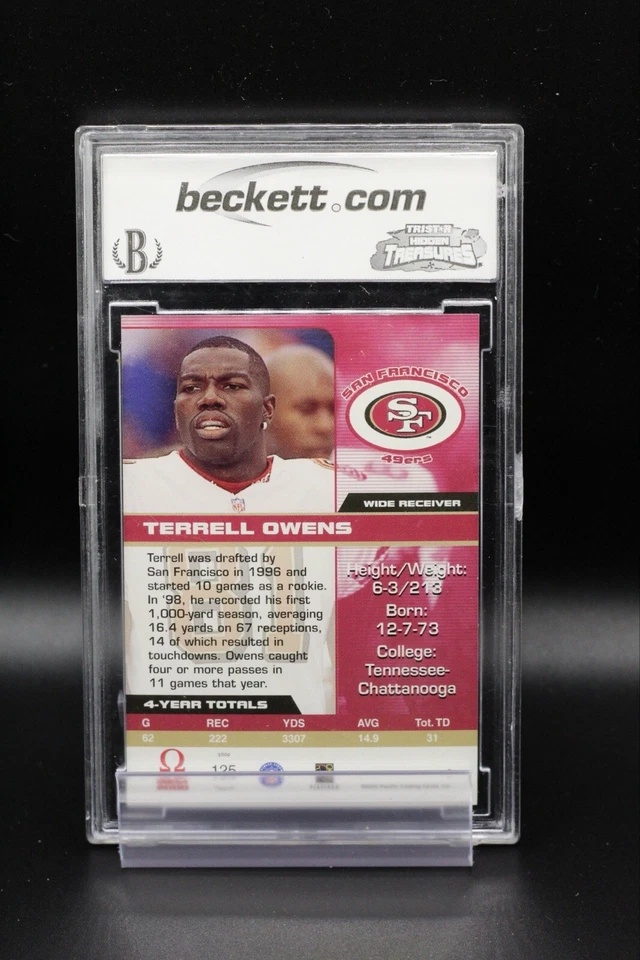 2000 Pacific Omega #125 Terrell Owens BCCG 9 - Image 2 of 2
