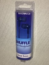 BLUE MAGNAVOX Shuffle In Ear Headphones CLEAR BASS Handsfree Calling MHP4850-BL