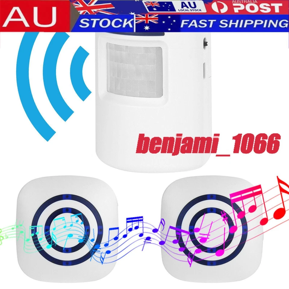 Wireless Motion Sensor Detector Welcome Entry Door Bell Gate Chime Alert Alarm