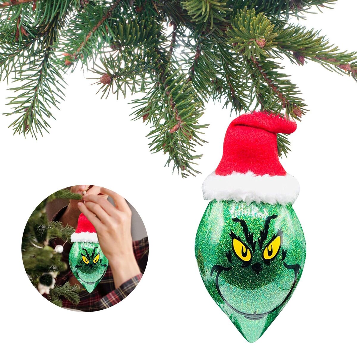 Grinch Christmas Ornaments Tree Decorations Wood Accessories