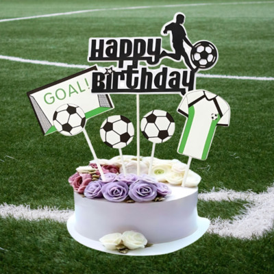 Fußball Soccer Deko Tortenaufleger personalisiert Geburtstag Happy Party