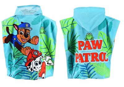 Paw Patrol Badeponcho   Kapuzenhandtuch Jungle weich & saugfähig 55 x 110 cm