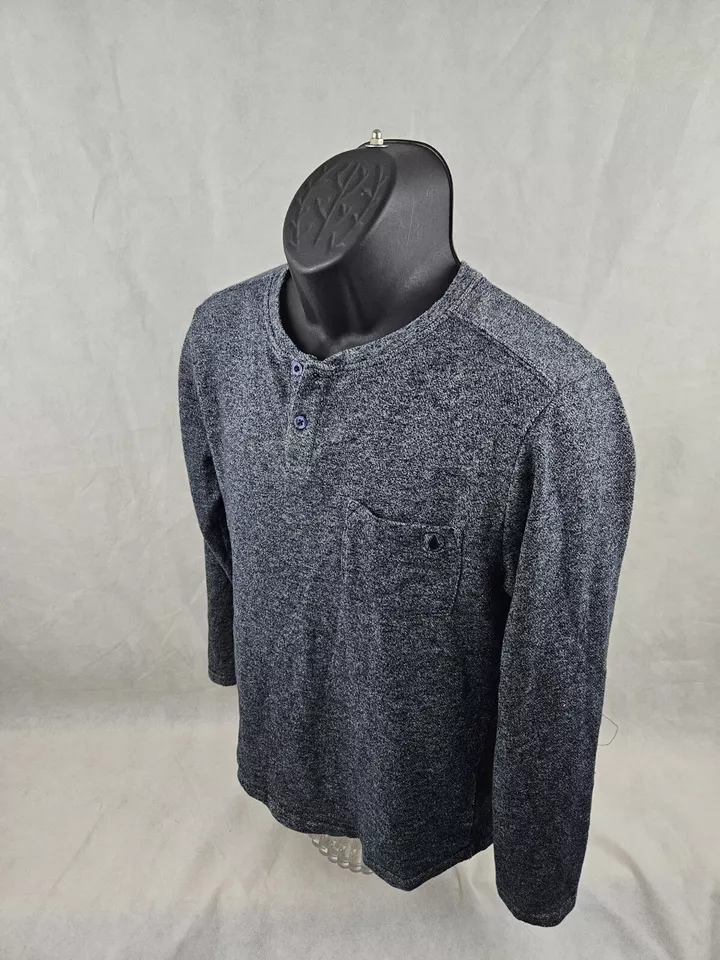 Volcom Mens Crew Henley Shirt Small Long Sleeve Gray - Image 3 of 4