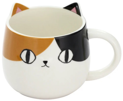 Kawaii Unique Cat Ceramic Tea Coffee Mug/Neko Sankyodai Rose Mug