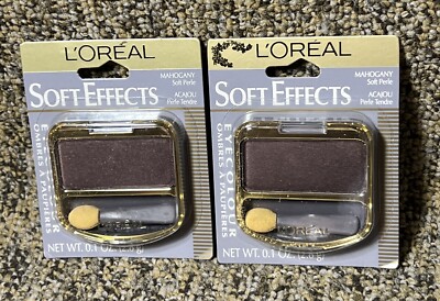 2 L'oreal Soft Effects Eye Shadow 0.1 oz MAHOGANY  Soft Perle NOS