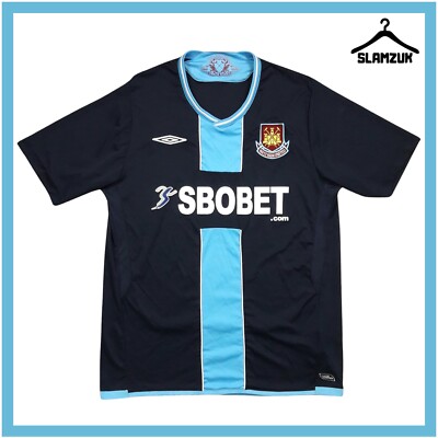 West Ham United Football Shirt Umbro Large Away Kit Trikot WHU 2009 2010 K75