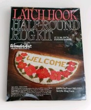  WELCOME WonderArt Latch Hook Rug Kit No. 4741 Vintage Craft Half Round 17  34