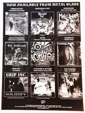 METAL BLADE RECORDS~1999 ALBUM PROMO AD ADVERT POSTER PINUP~MERCYFUL FATE/GWAR