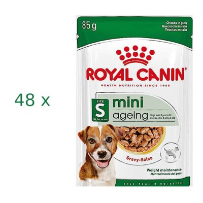 48 x 85 g Royal Canin Mini Ageing (  14,13/kg) in Soße - S - für kleine Hunde
