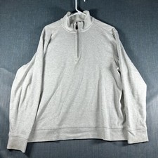 Tommy Bahama Mens Sweater White Quarter Zip Long Sleeve Pullover Size M Cotton
