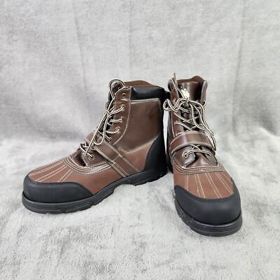U.S. Polo Assn. Boots Tavin Leather Rubber Black/Dark Brown Shoes Size 9.5