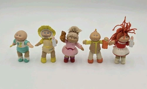 Vintage Cabbage Patch Kids PVC 2.5" Figures Doll Figurines 1984 CPK Lot Of 5