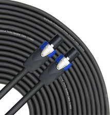 GLS Audio 50 feet Speaker Cable 12AWG Patch Cords - 50 ft Speakon to Speakon Pro